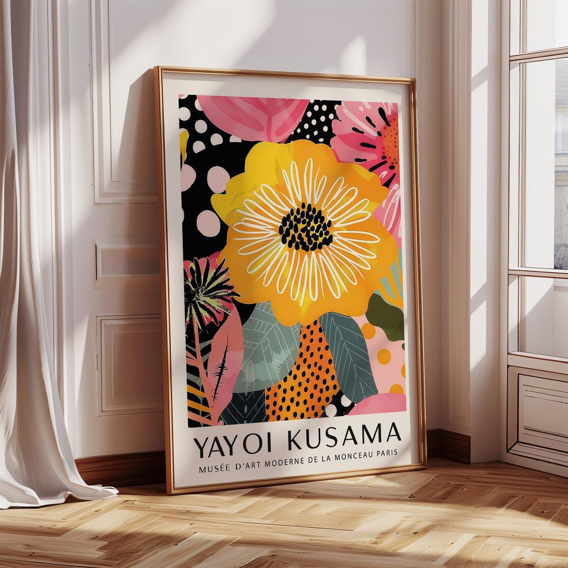 Yayoi Kusama Radiant Yellow Flower Polka Dot Garden Bloom Poster