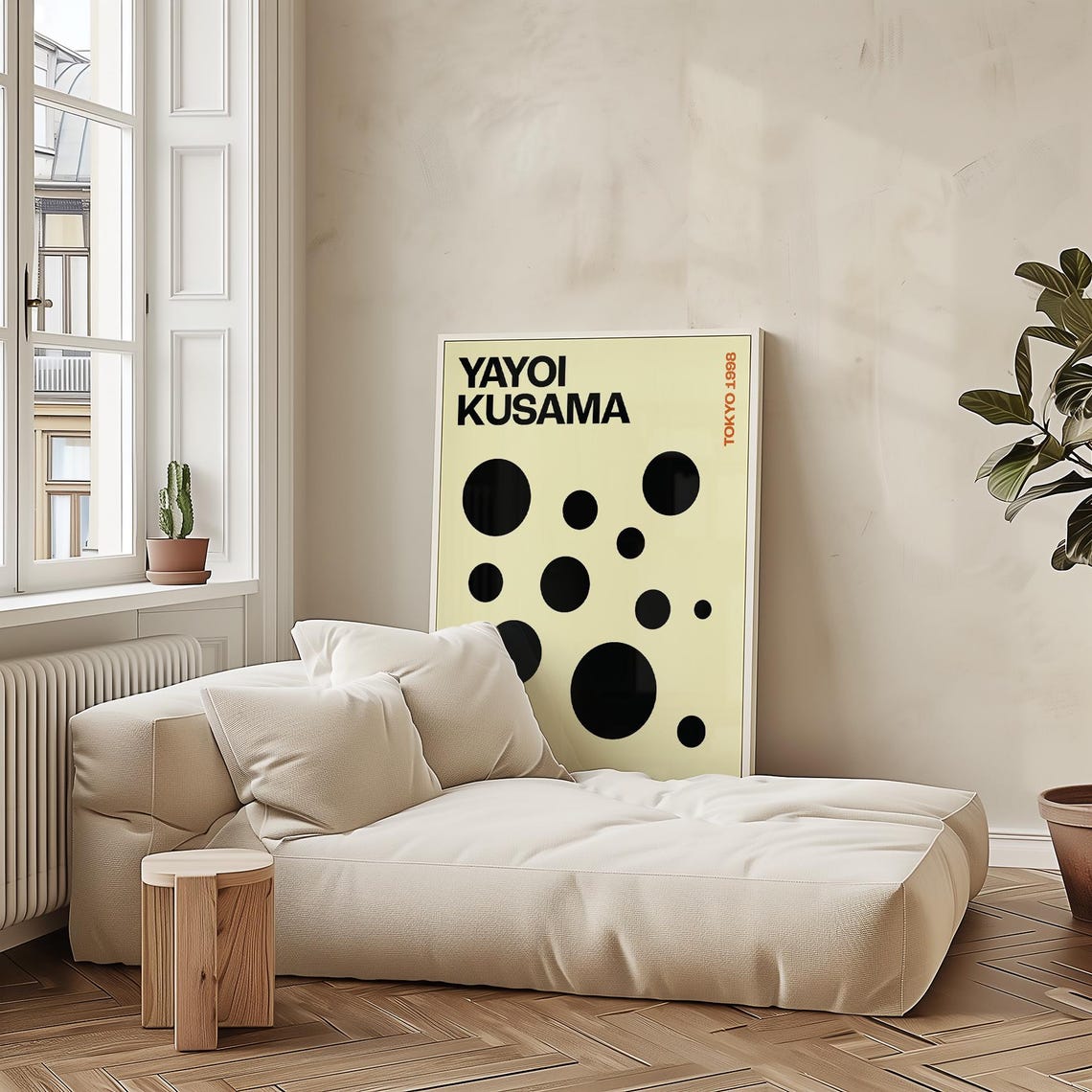 Yayoi Kusama Tokyo 1998 Black Polka Dot Minimalist Art Poster - Image 2