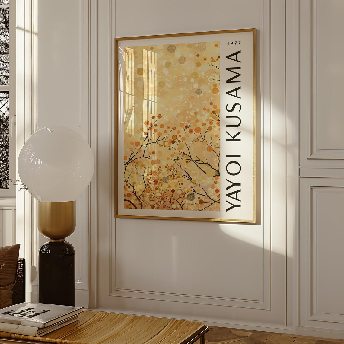 Yayoi Kusama 1977 Golden Tree Branch Dot Blossom Tree Poster - Image 3