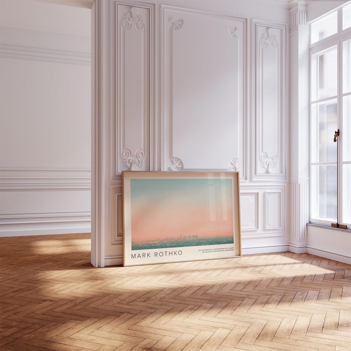 Mark Rothko Pastel Cityscape Skyline Sunset Gradient Abstract Poster - Image 3