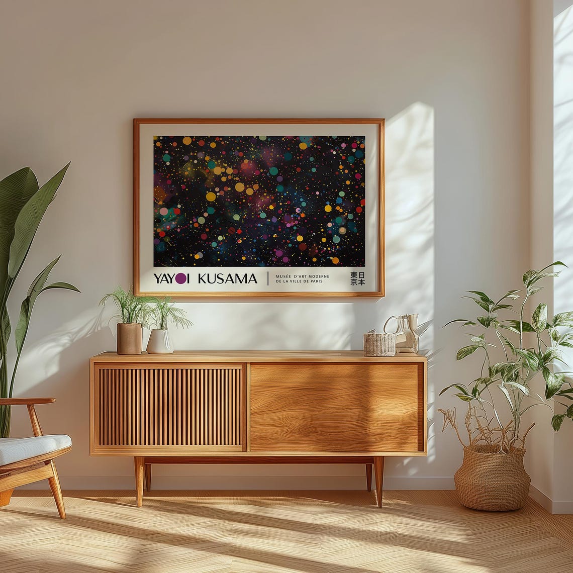 Yayoi Kusama Colorful Polka Dot Night Black Abstract Art Poster - Image 3