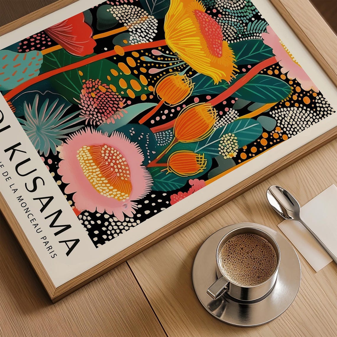 Bold Tropical Floral Poster - Kusama-Style Art - Image 3