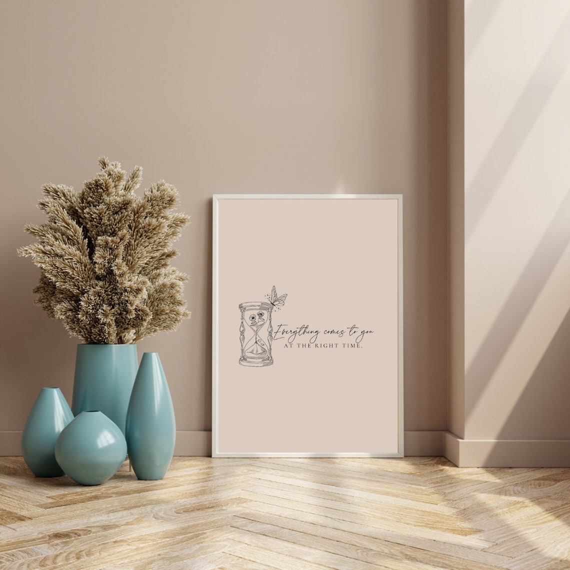 Everything Comes to You at the Right Time Hourglass Butterfly Poster - Image 2