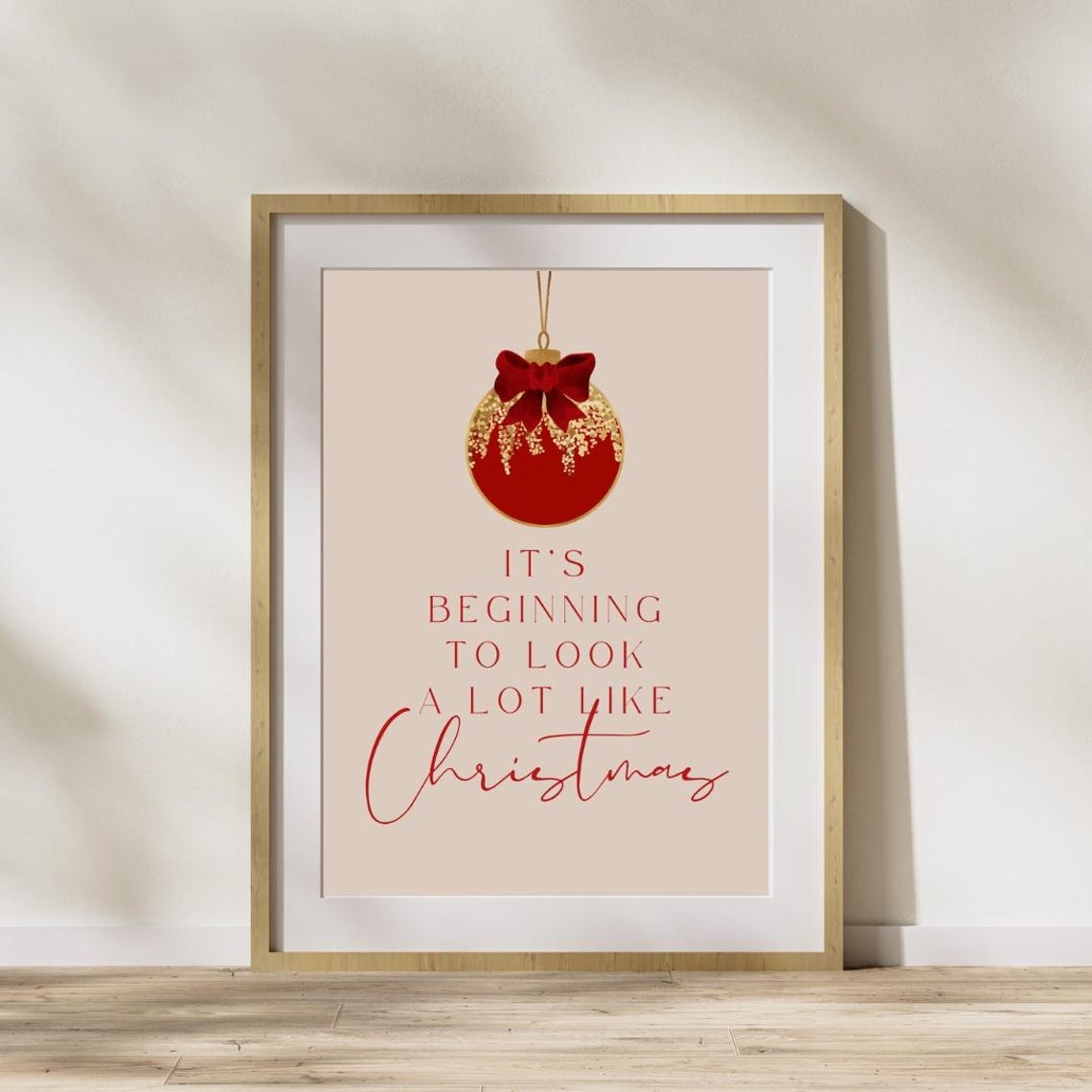Its Beginning To Look A Lot Like Christmas Beige Ornament Poster - Image 2