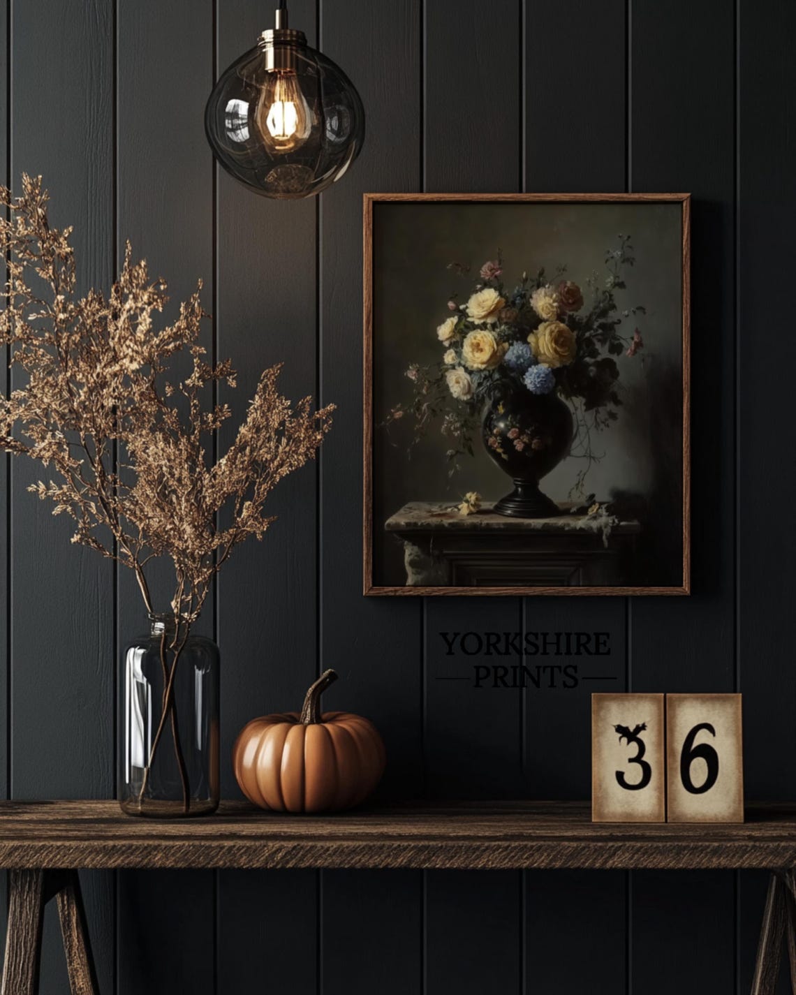 Moody Floral Wall Art Moody Flower Print Dark Academia Print Antique Moody Wall Art Vintage Flower Painting Dark Botanical Print - Image 2