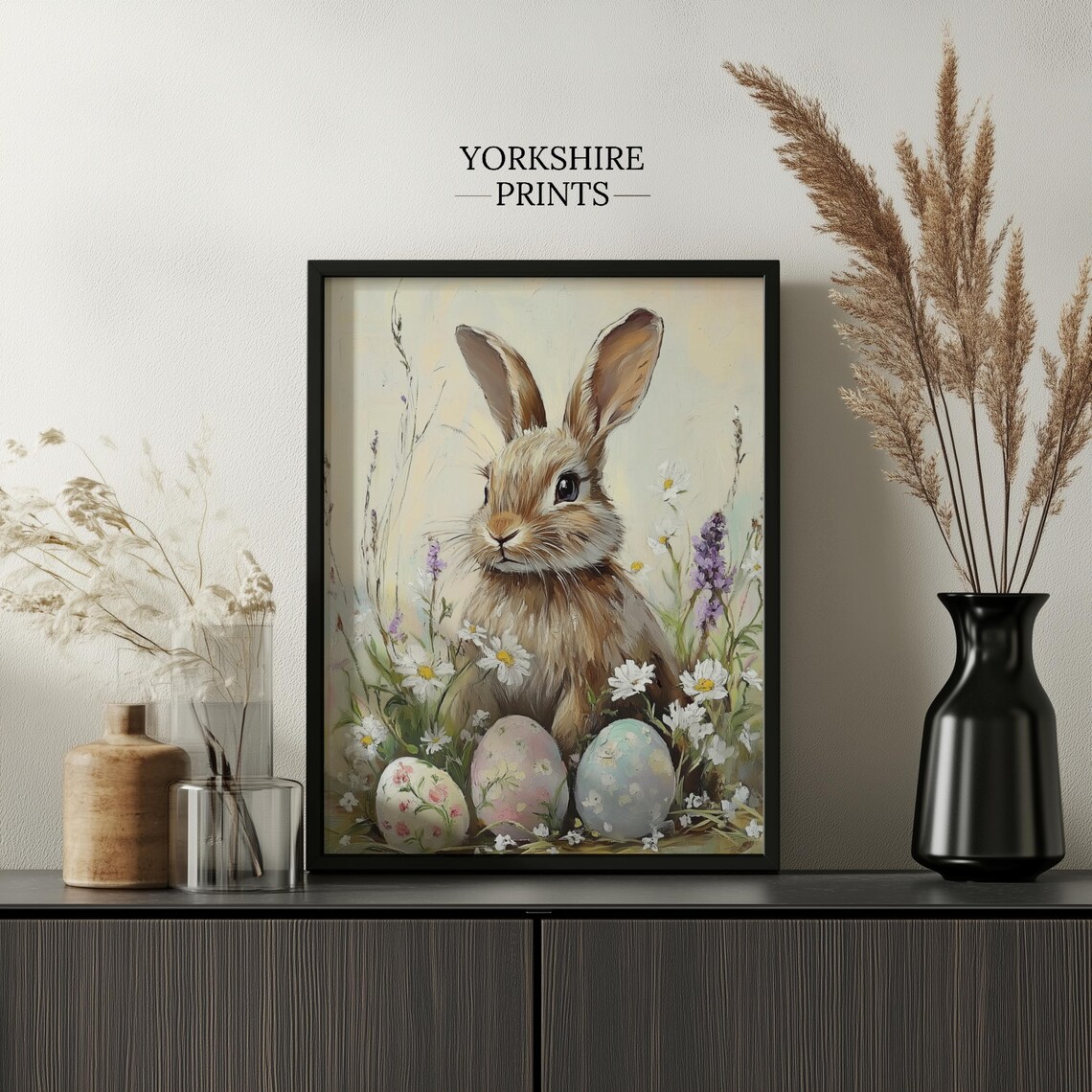 Easter Rabbit With Eggs, Vintage Animal Art Print - Image 3