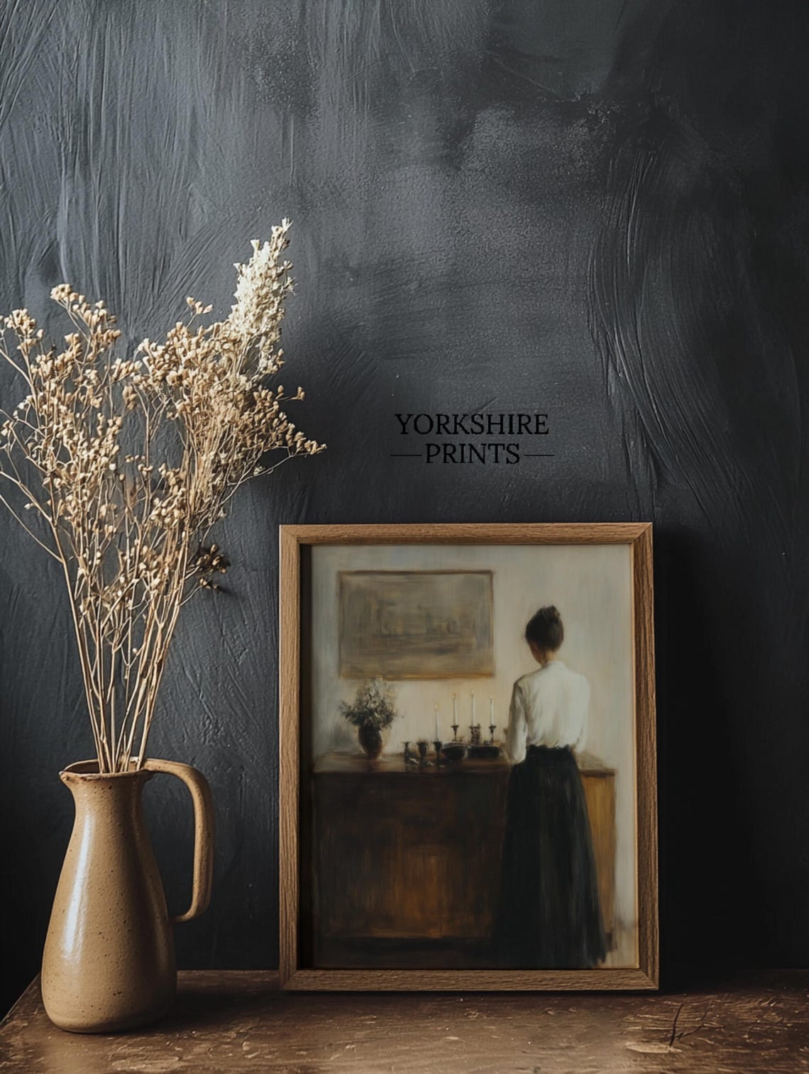 Moody Woman Portrait Painting Vintage Woman Portrait Wall Art Woman Reading Art Print Woman Moody Wall Art Woman Portrait - Image 2