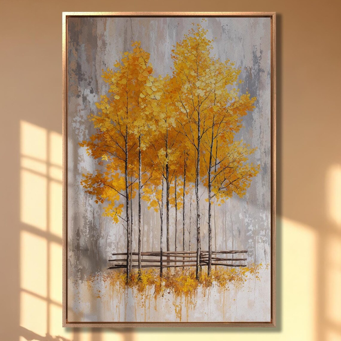 Autumnal Trees Rustic Fall Landscape Art Print