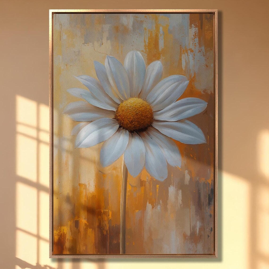 White Daisy Botanical Art Print, Modern Floral