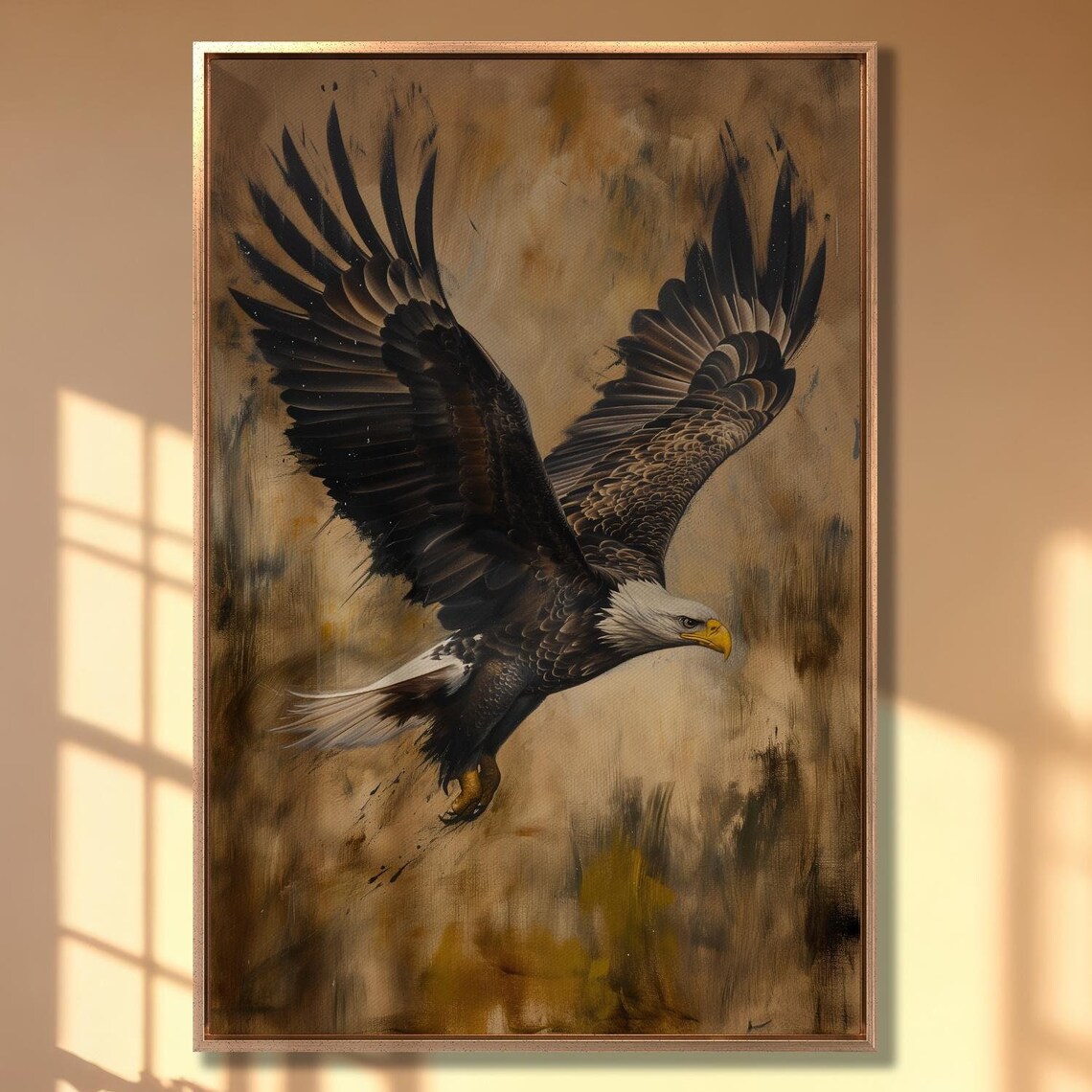 Soaring Eagle Bird of Prey Art Print, Avian Wall Art