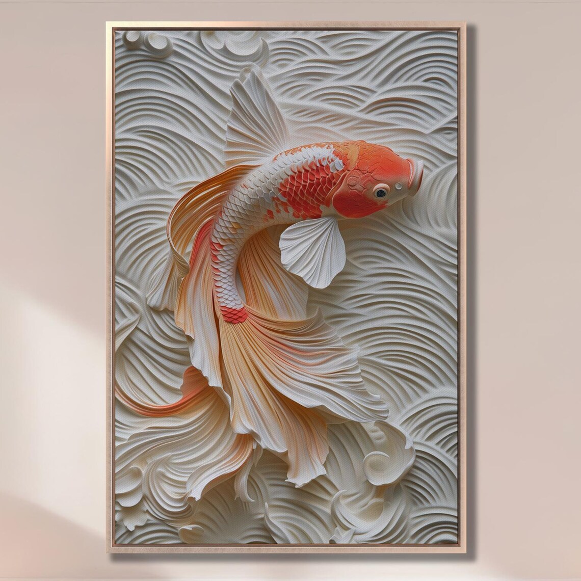 Koi Fish Art Print, Asian-Inspired Wall Decor