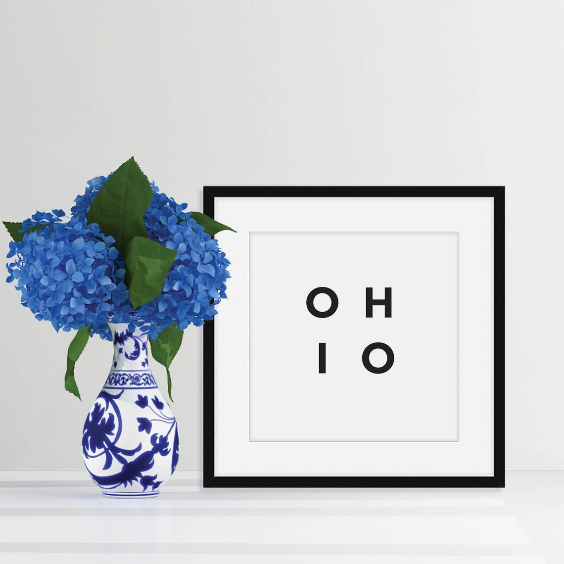Ohio Minimalist Black White State Decor Digital Print Instant File - Image 4