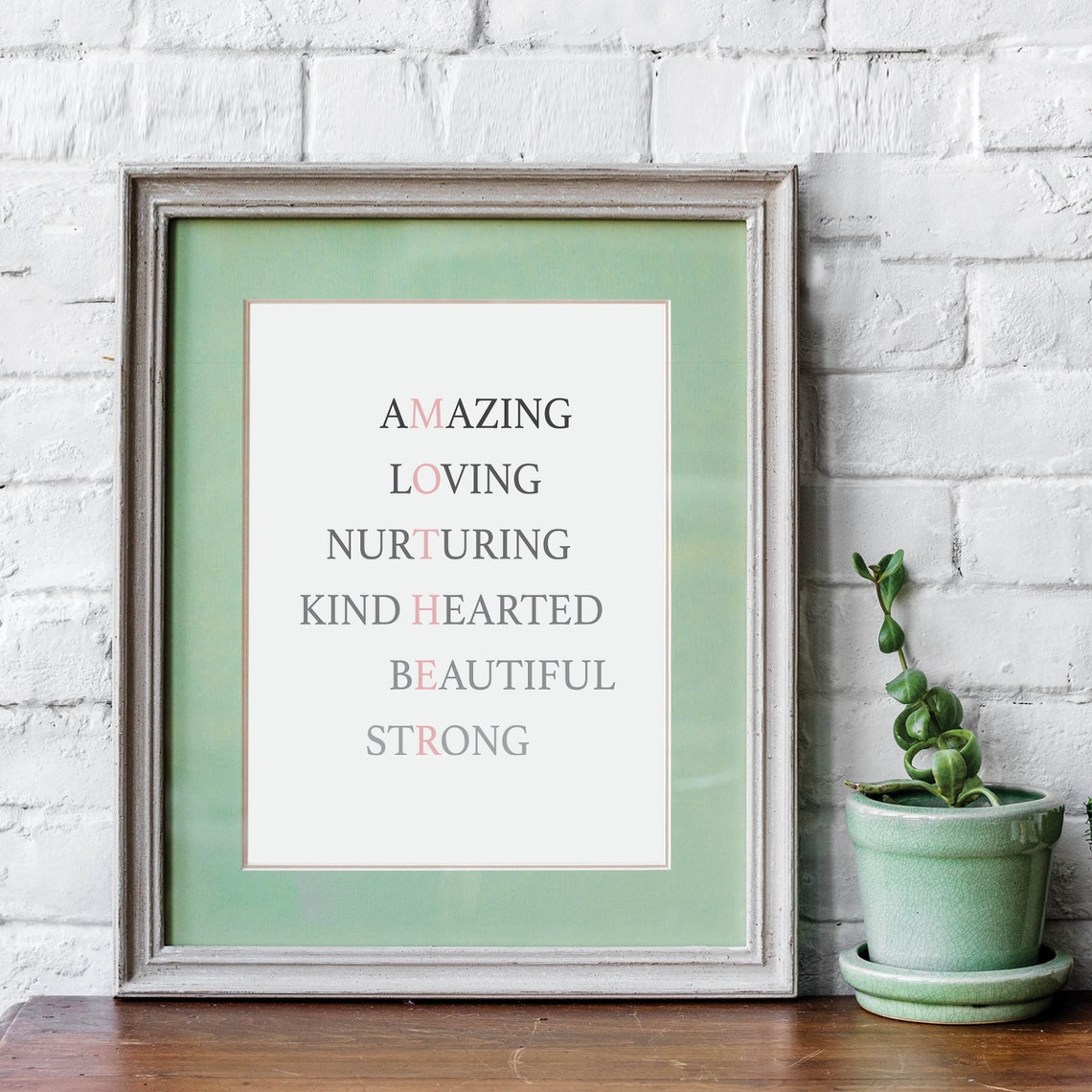 Mother Acrostic Amazing Loving Nurturing Mothers Day Gift Poster - Image 2