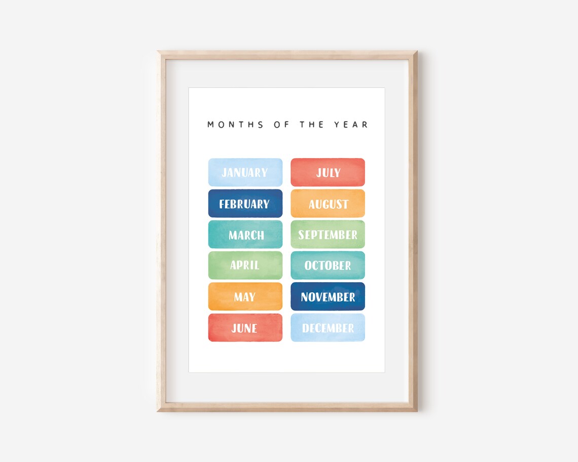 Rainbow Months Of The Year Educational Poster - Image 2