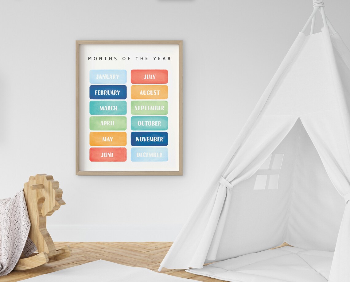 Rainbow Months Of The Year Educational Poster