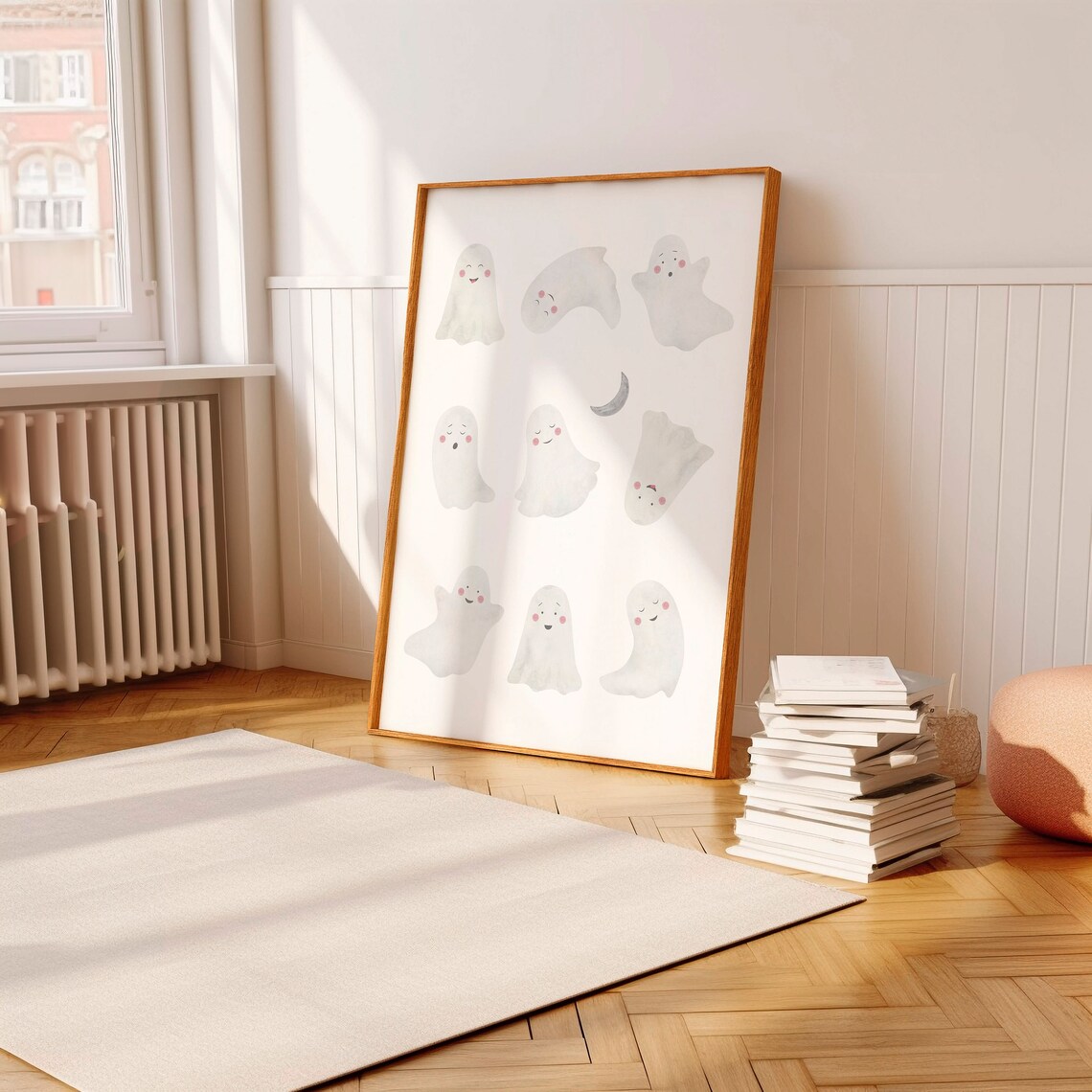 Little Ghost Halloween Nursery Art Print - Image 4