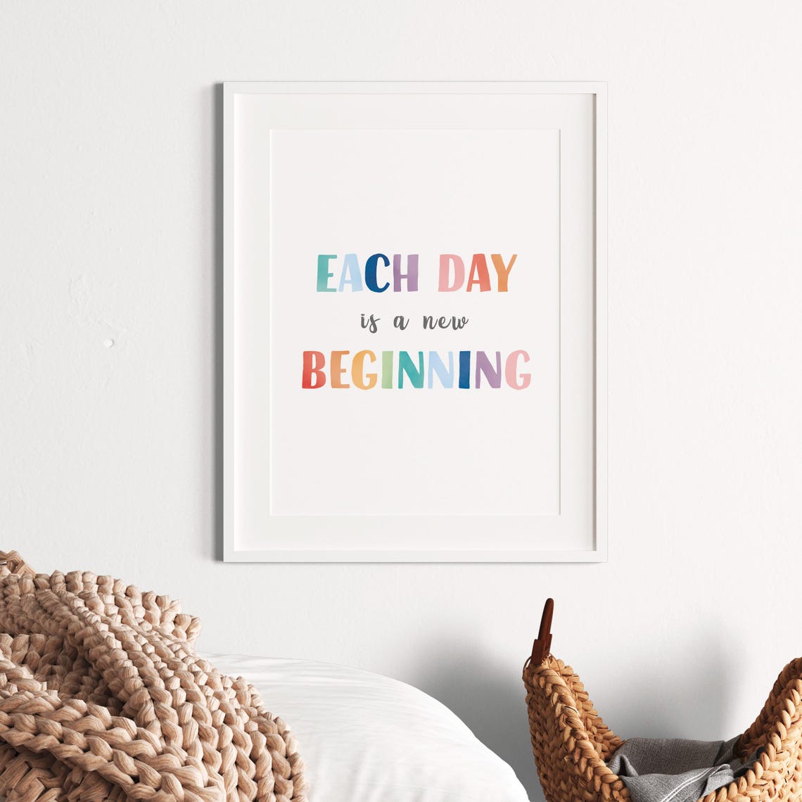 Each Day Is a New Beginning Rainbow Quote Classroom Wall Poster - Image 2