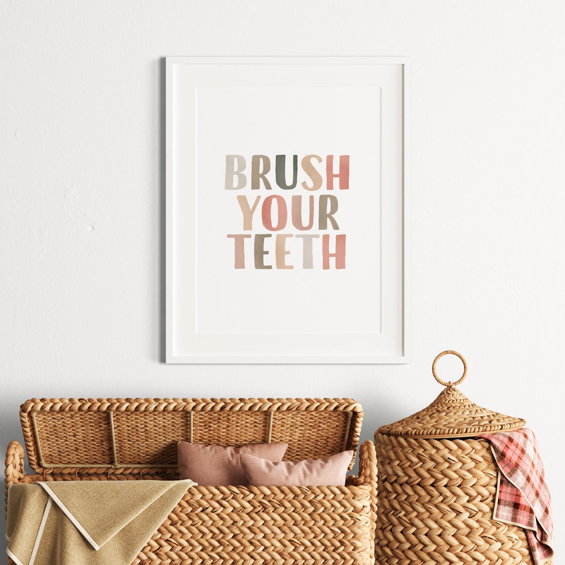 Brush Your Teeth Pastel Bathroom Routine Nursery Sign Poster - Image 4