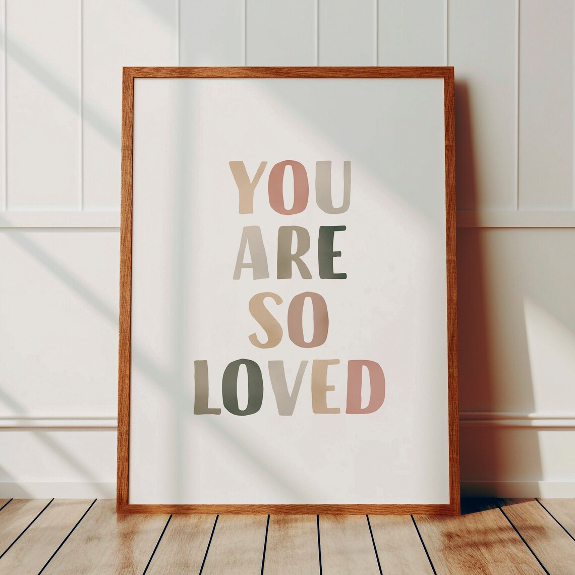 You Are So Loved Neutral Playroom Sign, Boho Print - Image 3