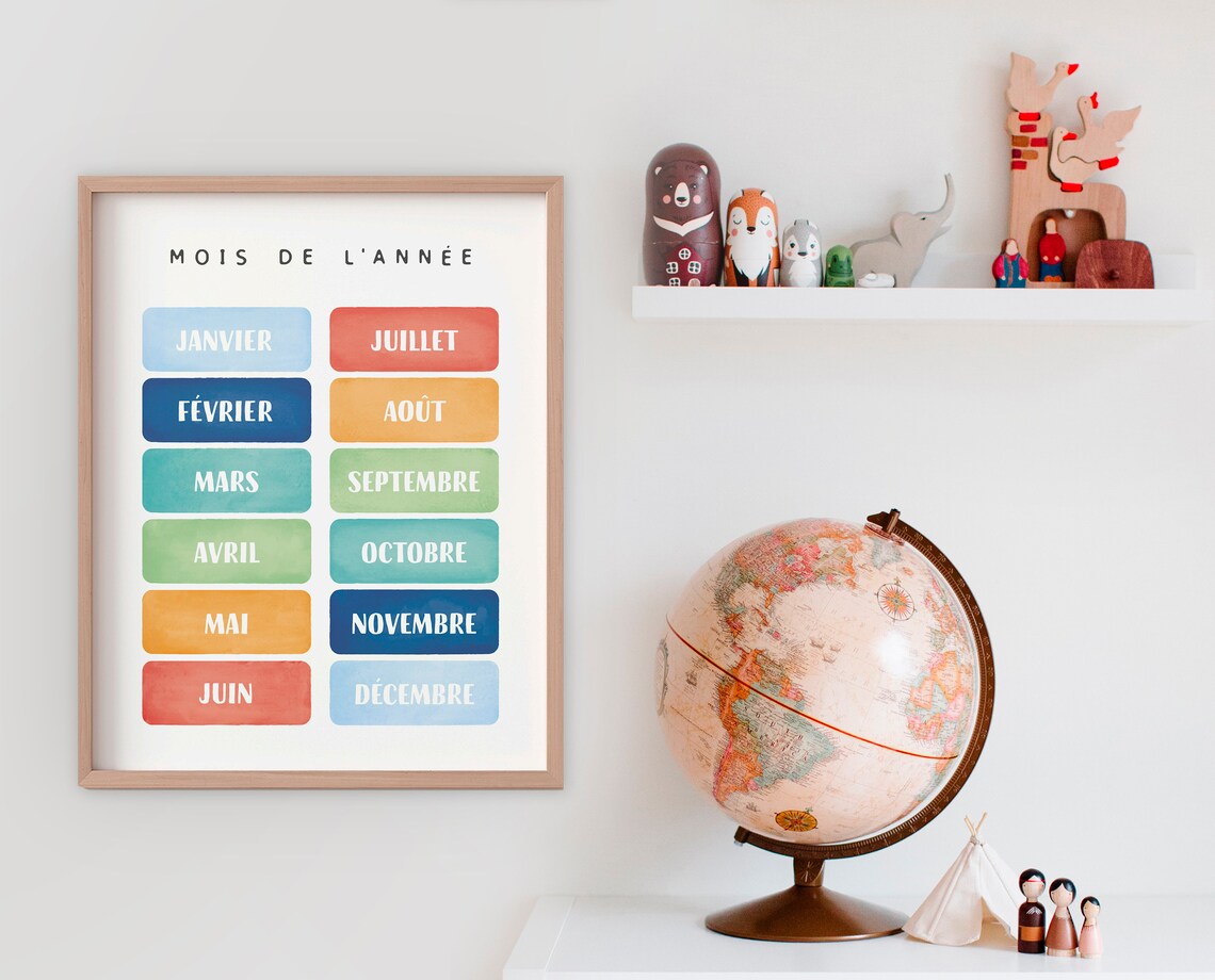 French Educational Months of the Year Poster Print - Image 4