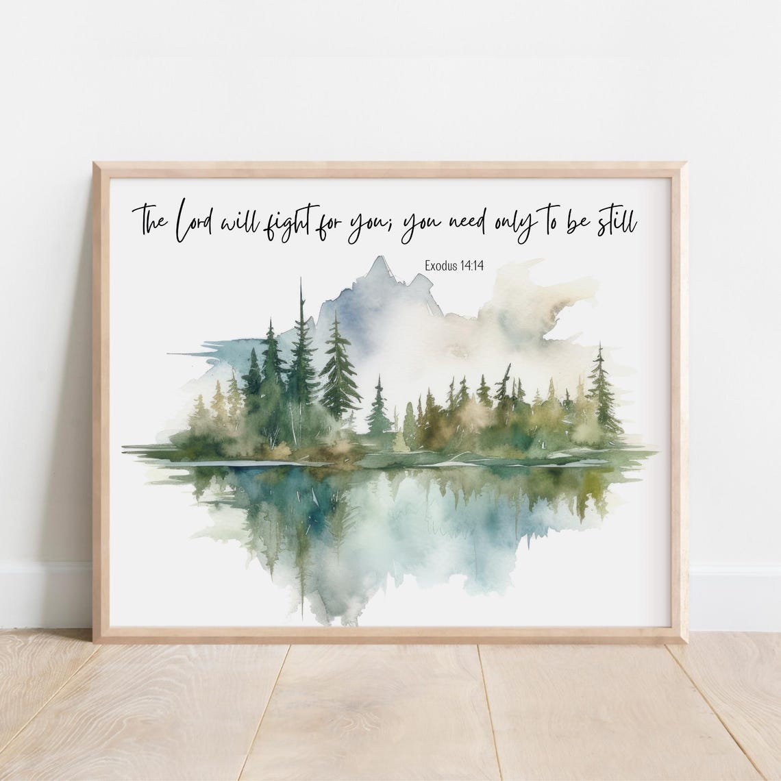 Exodus 1414 The Lord Will Fight For You Watercolor Art Poster