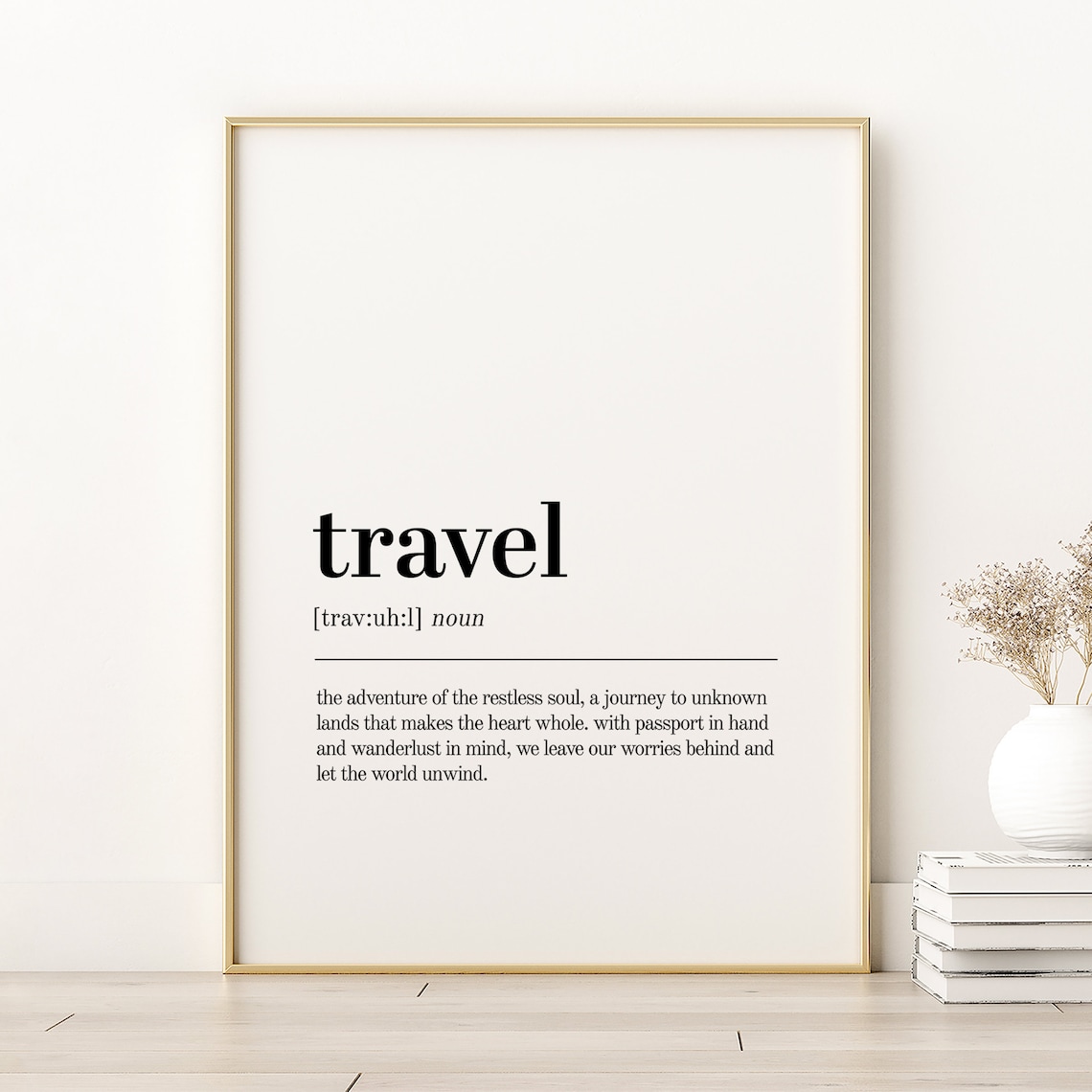 Travel Definition Minimalist Modern Art Print
