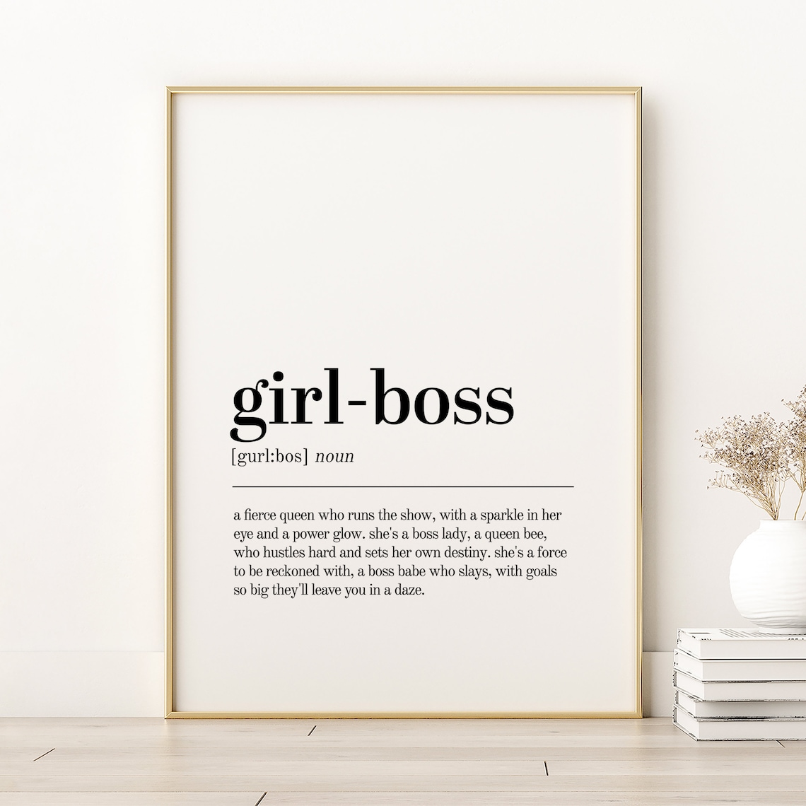 Girl Boss Fierce Queen Definition Dictionary Minimalist Poster