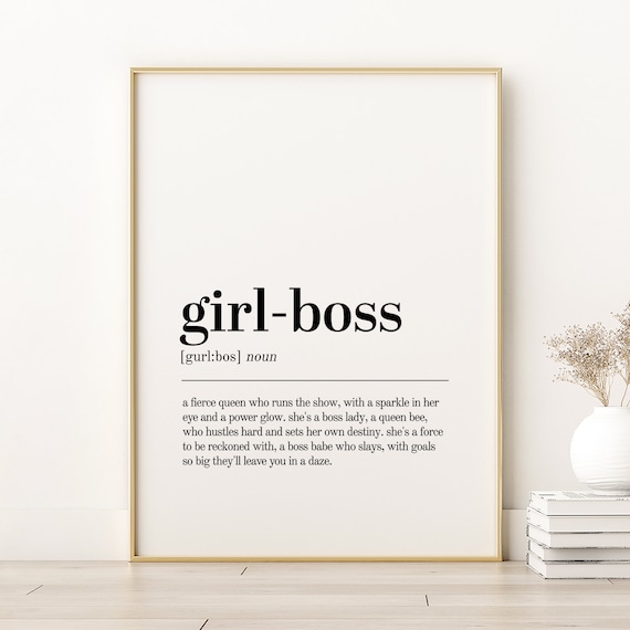 Girl Boss Fierce Queen Definition Dictionary Minimalist Poster
