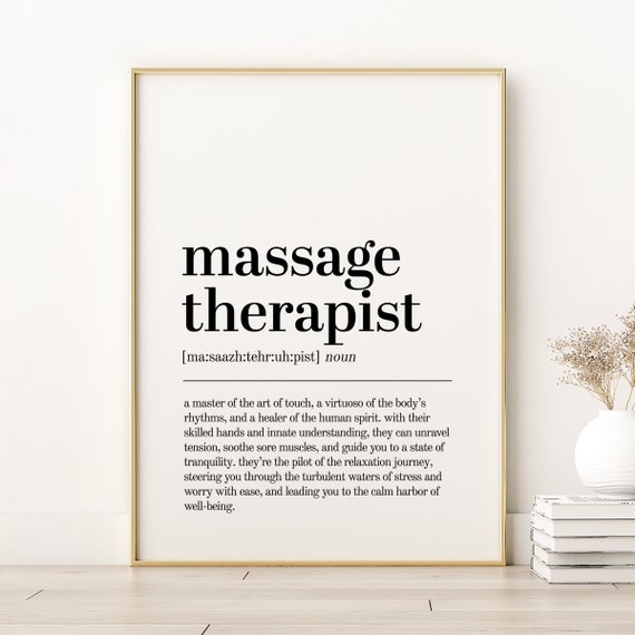 Massage Therapist Definition Art Print, Birthday Gift