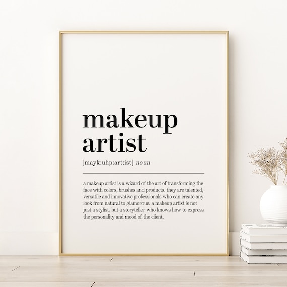 Makeup Artist Definition Print Office Unique Gifts For Her Dictionary Instant