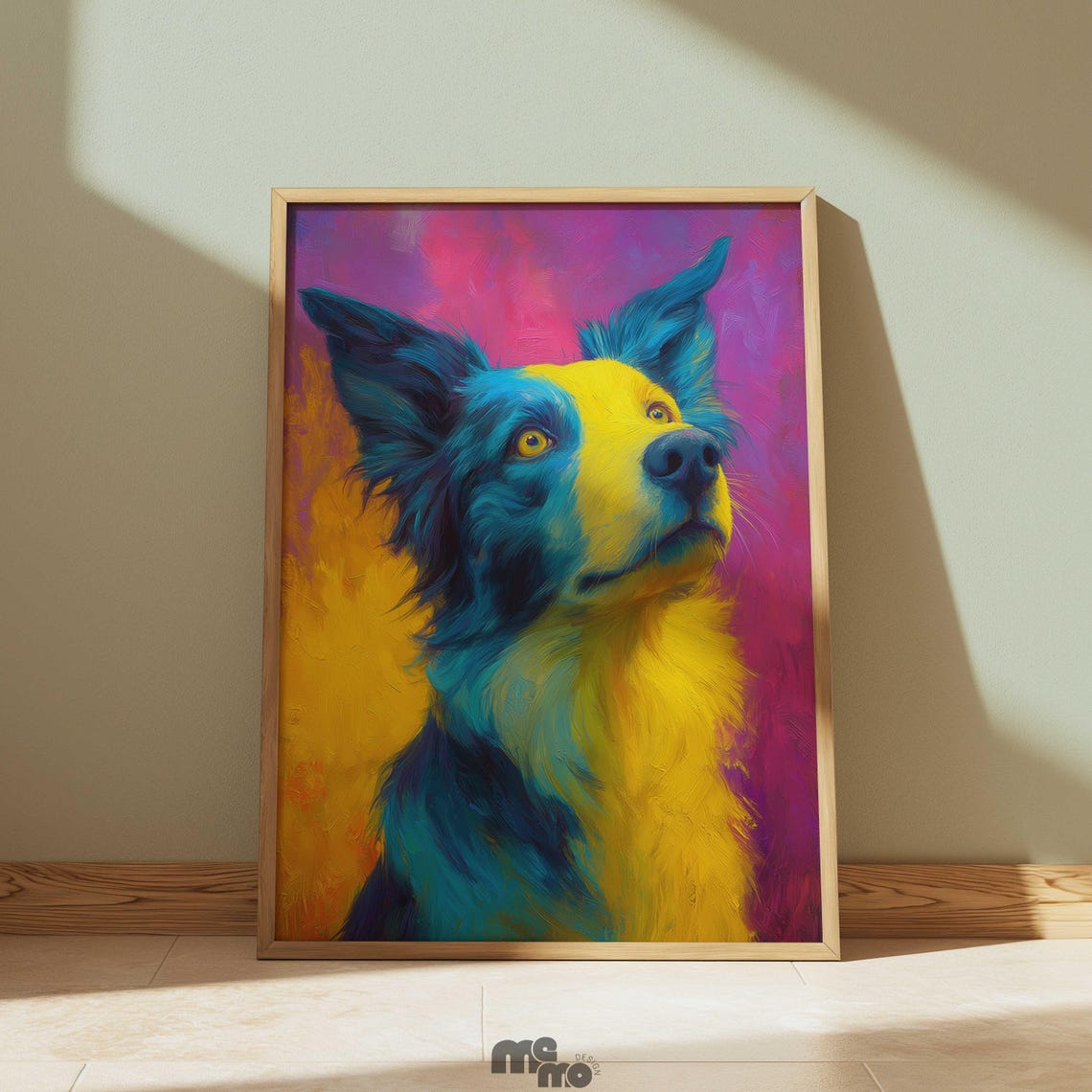 Border Collie Colorful Abstract Impressionism Dog Portrait Art Poster