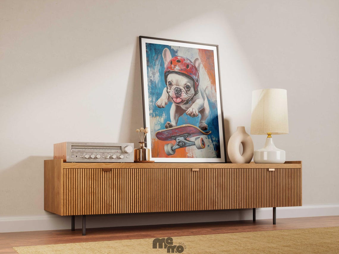 French Bulldog Skater Dog, Kids Room Nursery Decor - Image 6