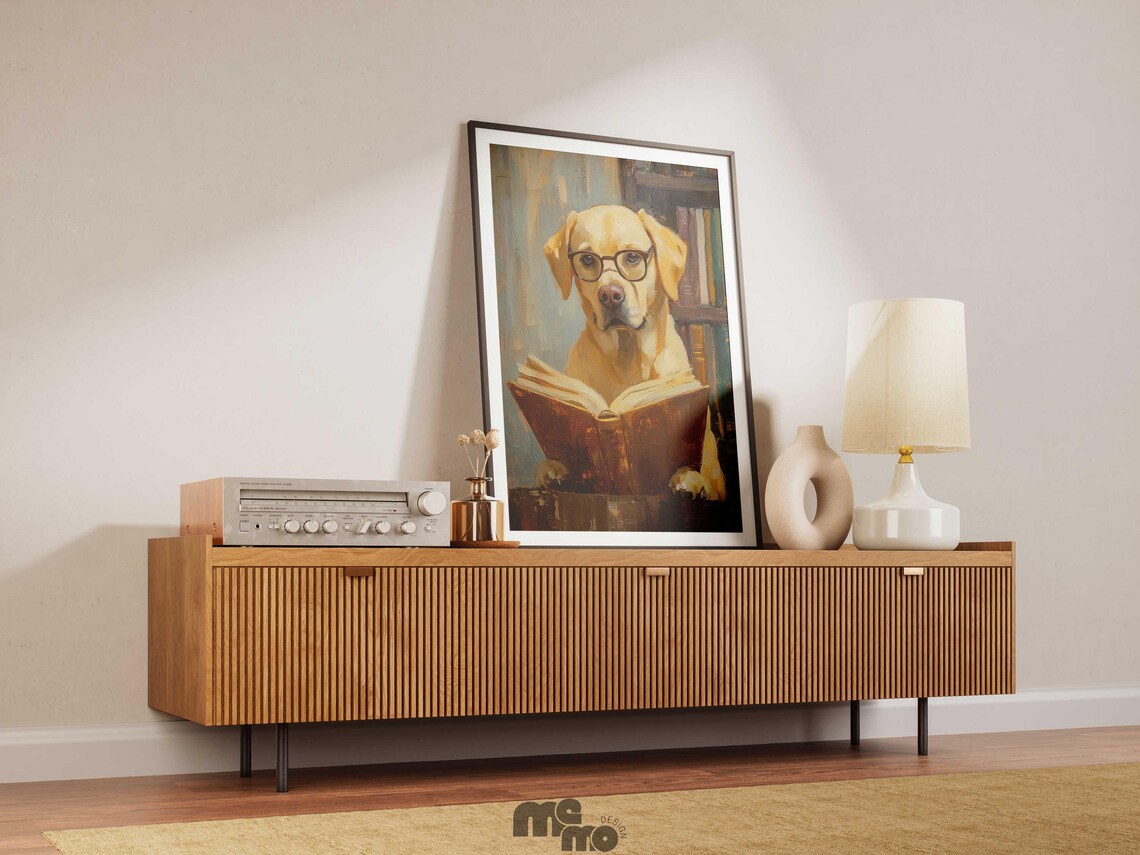 Labrador Reading Book, Funny Dog Library Decor - Image 6