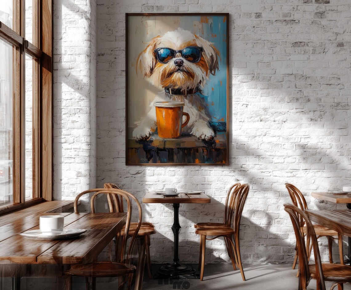 Shih Tzu Dog Coffee Art, Funny Pet Portrait - Image 5