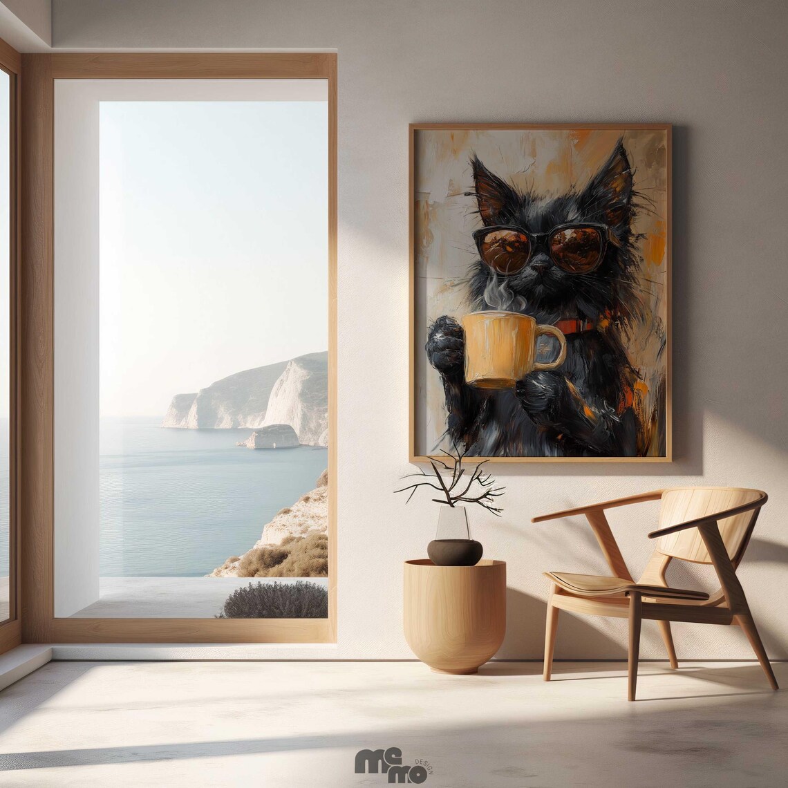 Black Maine Coon Coffee Cat, Funny Sunglasses Gift - Image 2