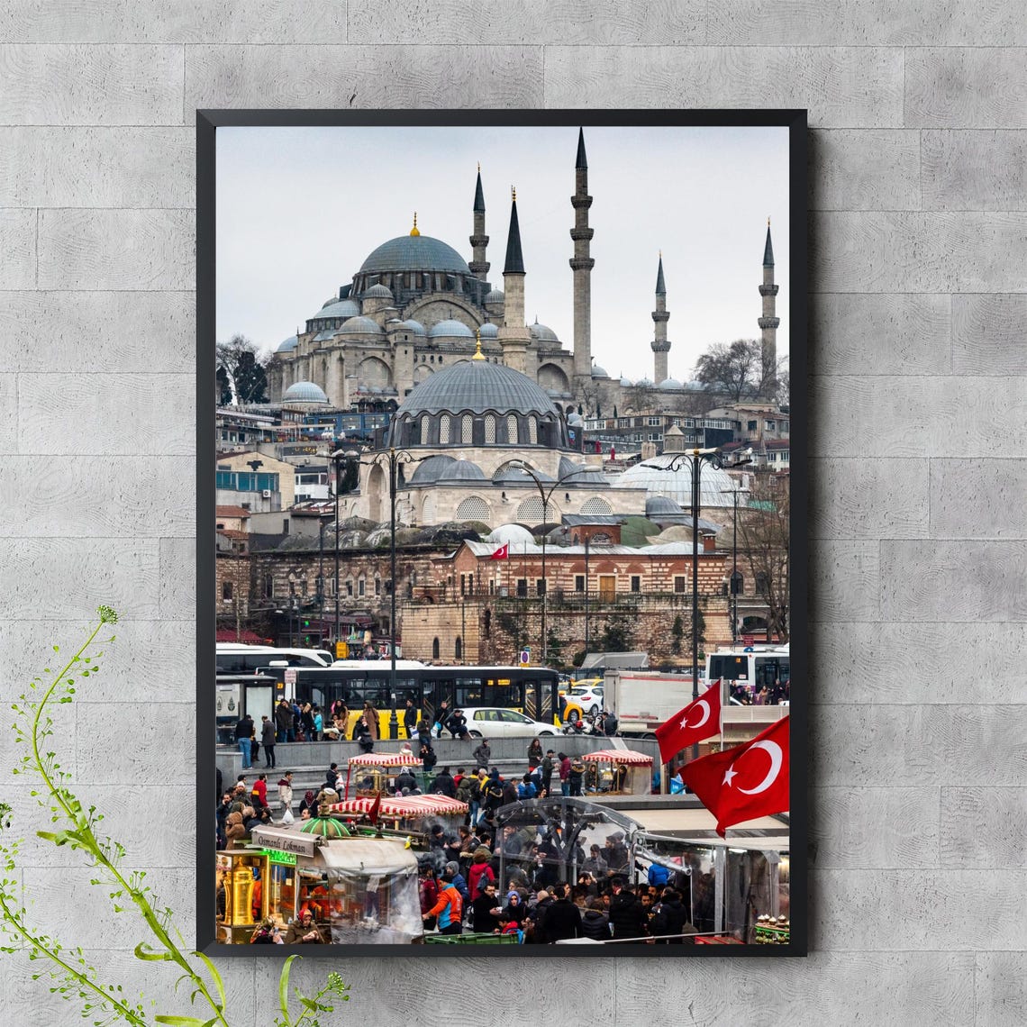 Suleymaniye Mosque Istanbul Street Market Turkey View Poster