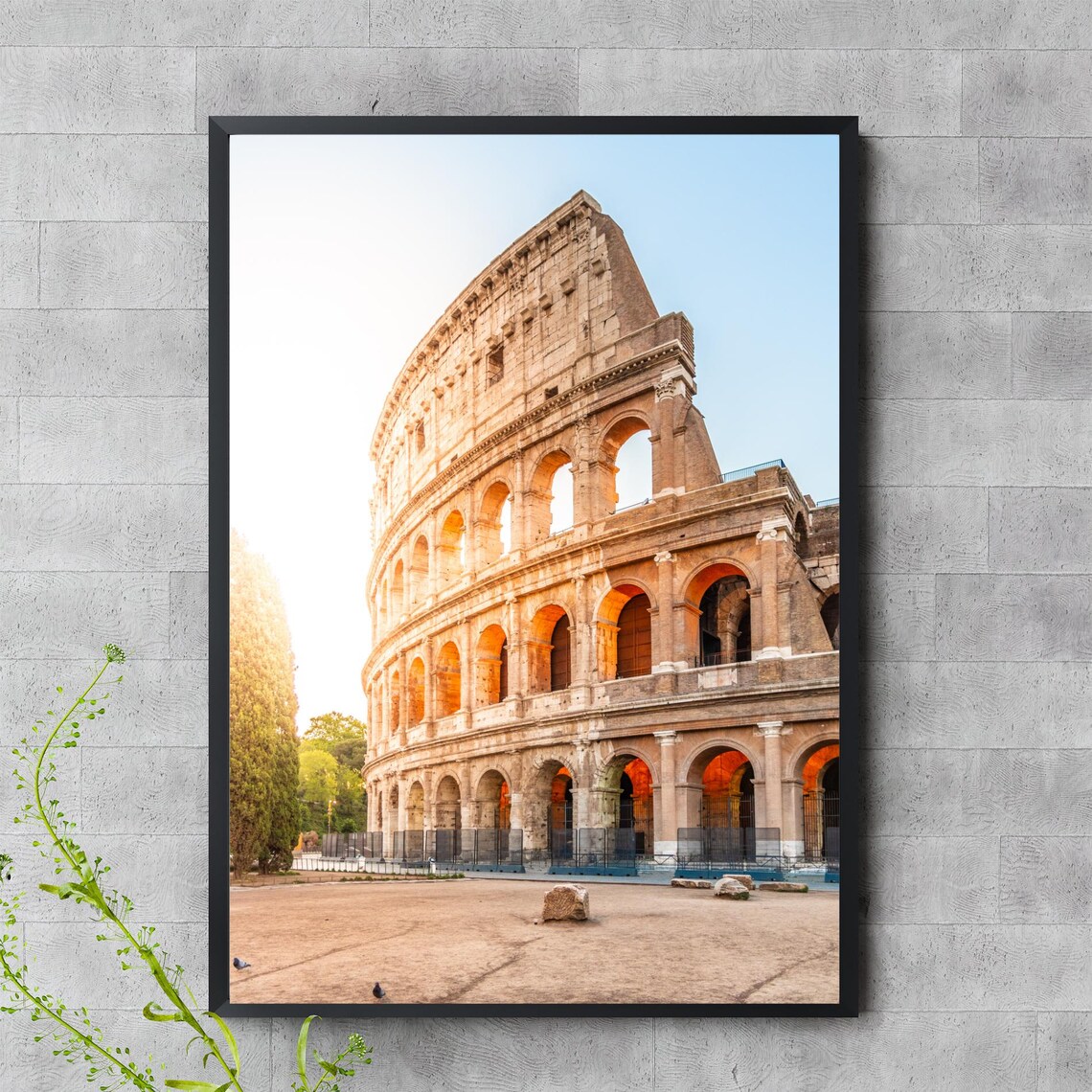 Rome Colosseum Golden Sunrise Ancient Landmark Italy Architecture Poster