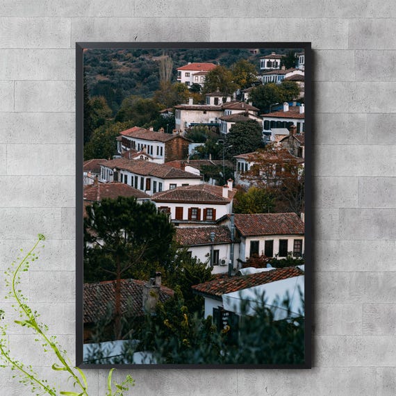 Irince Village Wall Art Turkish Aegean Town Rustic Architecture Photography Cozy Mediterranean Poster