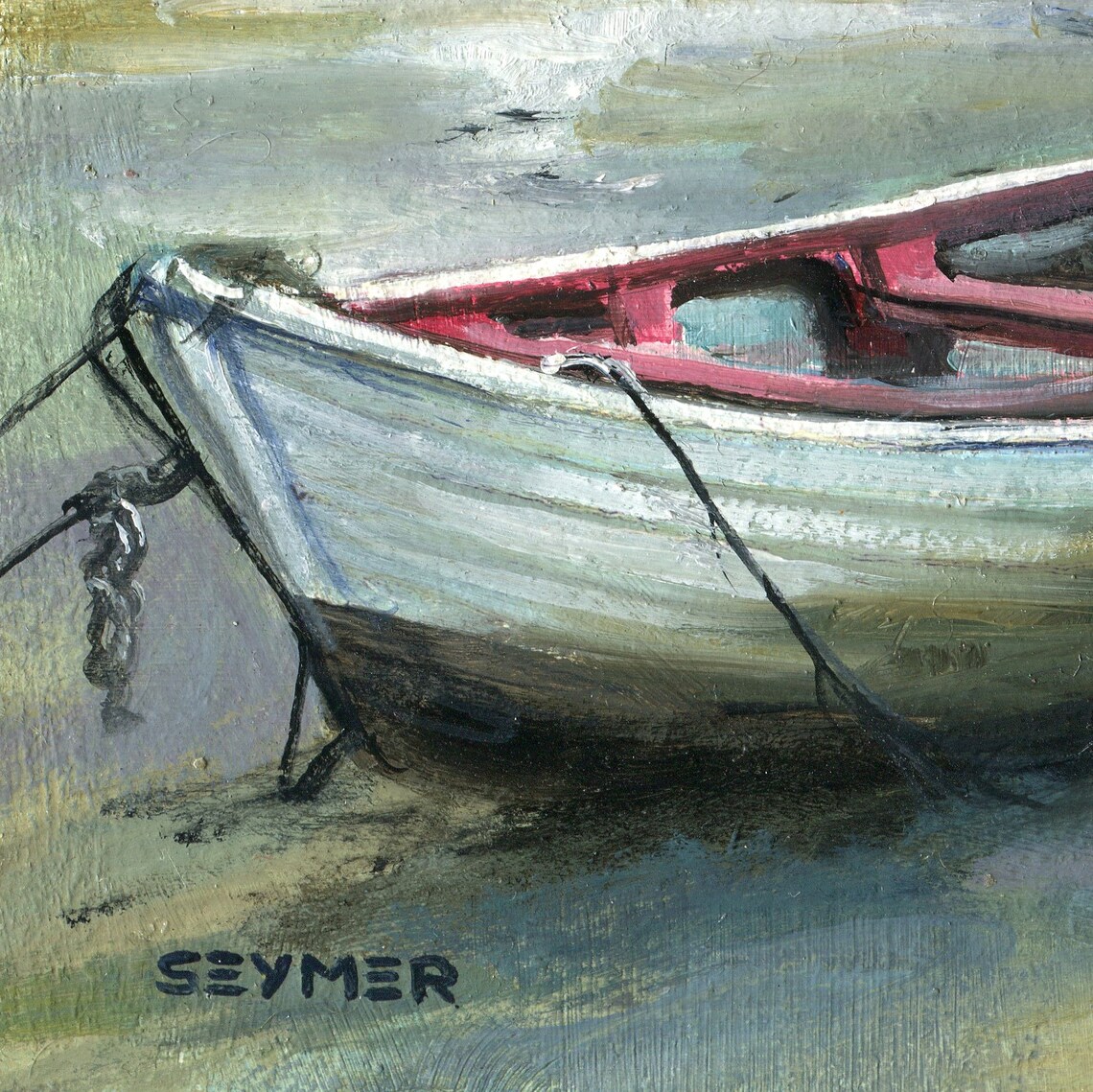 Fishing Boat Seascape Vintage Beach Landscape Art Print - Image 5