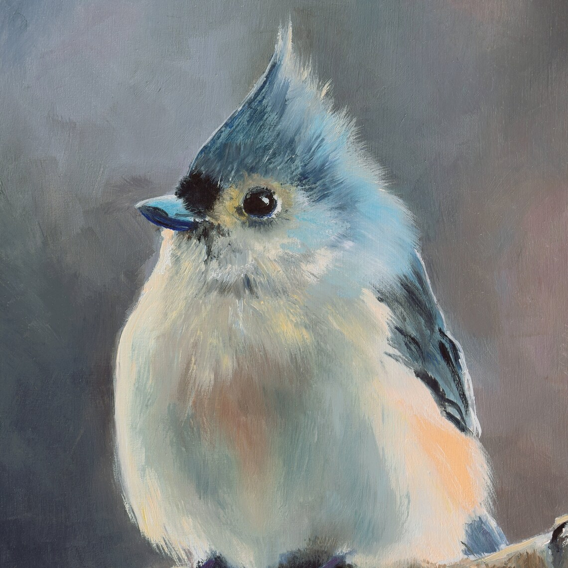 Tufted Titmouse Oil Painting, Wildlife Art Print - Image 6