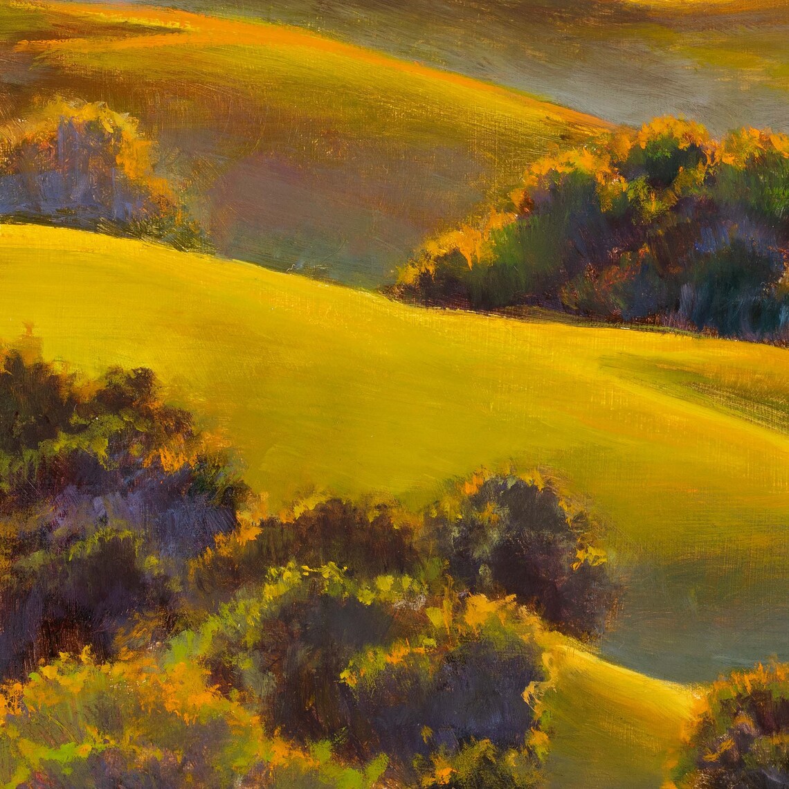 Briones Regional Park Green Hillside Oil Painting - Image 2