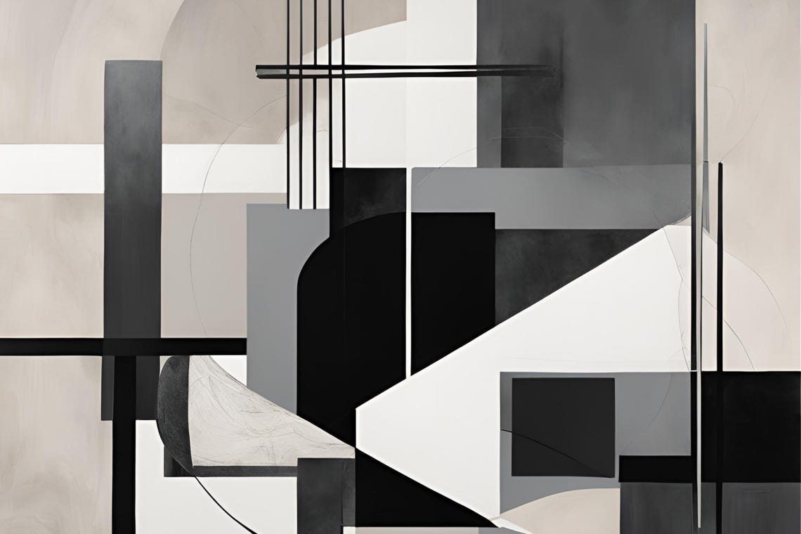 Black And White Geometric Abstract Minimalist Modern Line Poster - Image 6