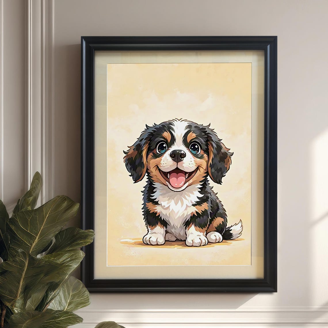 Happy Puppy Portrait, Nursery Art Print