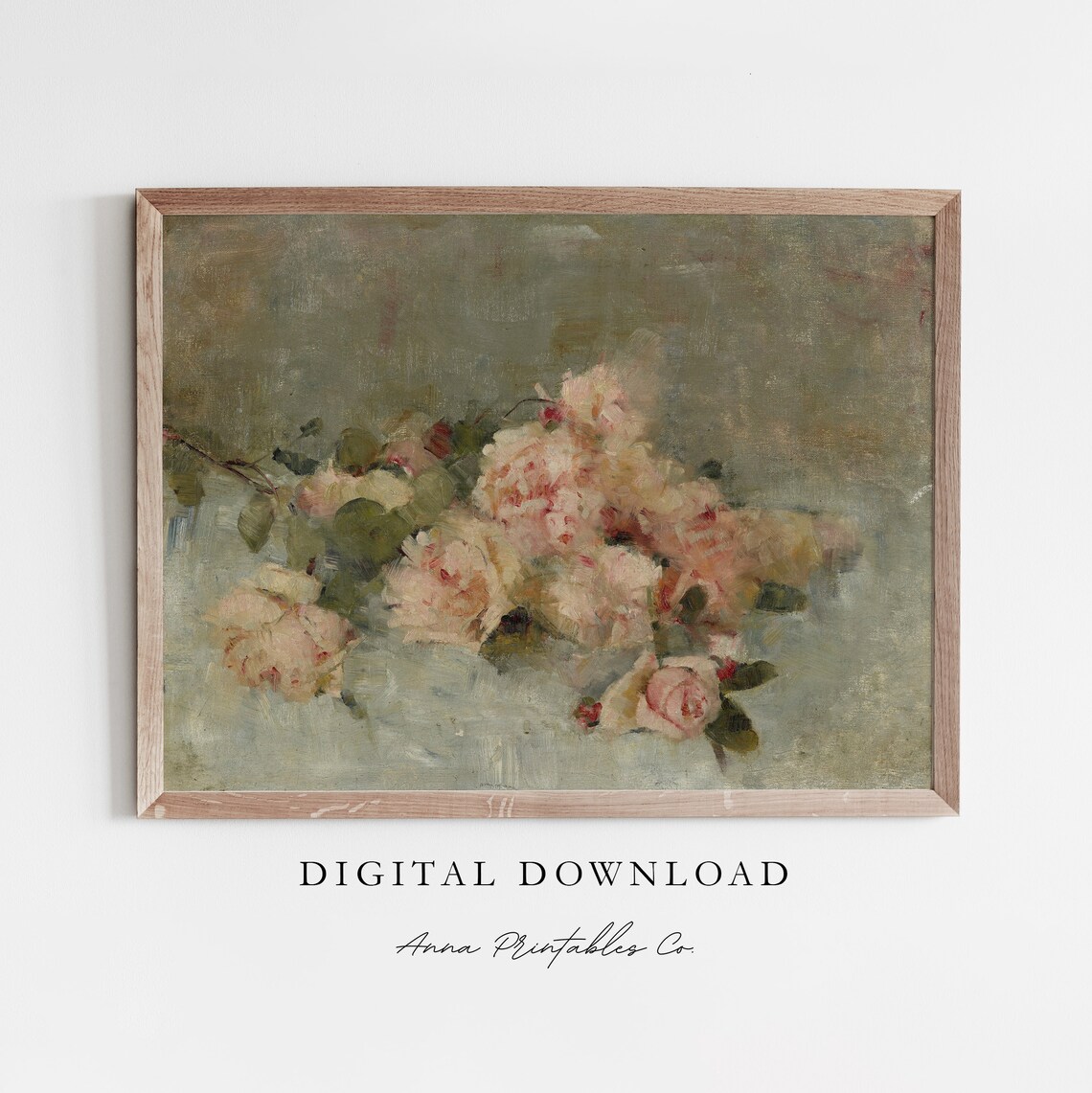 Pile Of Pink Roses, Vintage Floral Art Print
