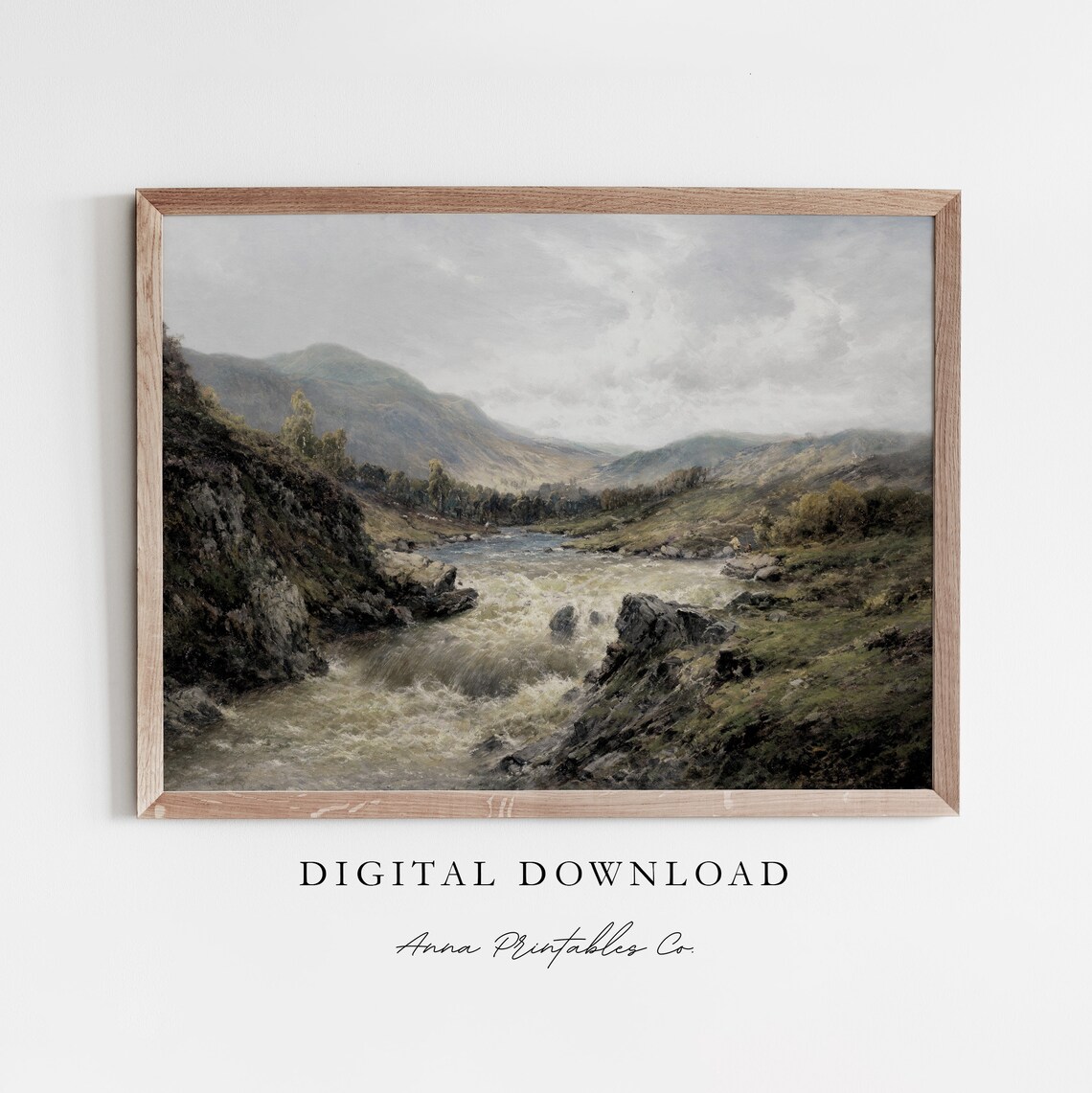Scottish Highlands Vintage Mountain Landscape Art Print