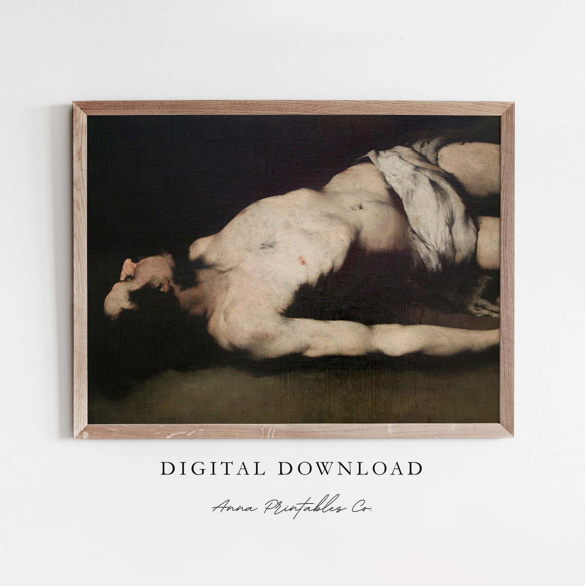 In Darkness Antique Moody Man Study Painting For Dark Academia Decor Wall Art Classical Fine Artwork Print