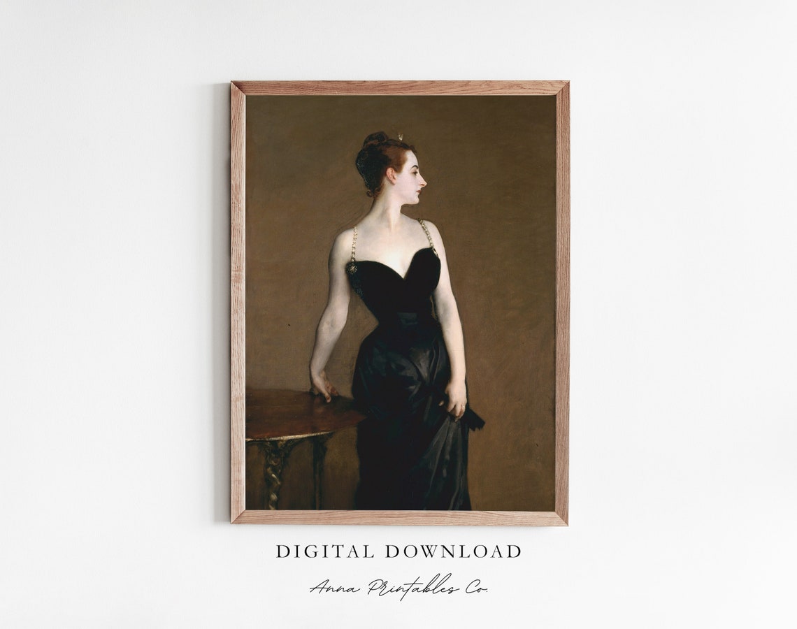 Madame X by John Singer Sargent Lady in Black Dress Portrait Poster