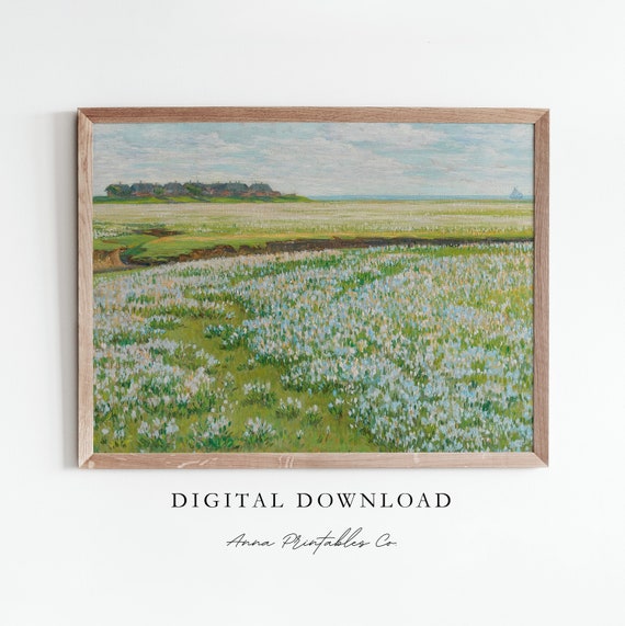 Field Of Flowers Landscape Painting Art Print