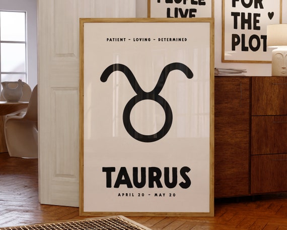 Taurus Zodiac Print Astrology Star Sign Poster Taurus Zodiac Star Sign Gifts Horoscope Wall Art Trendy Art