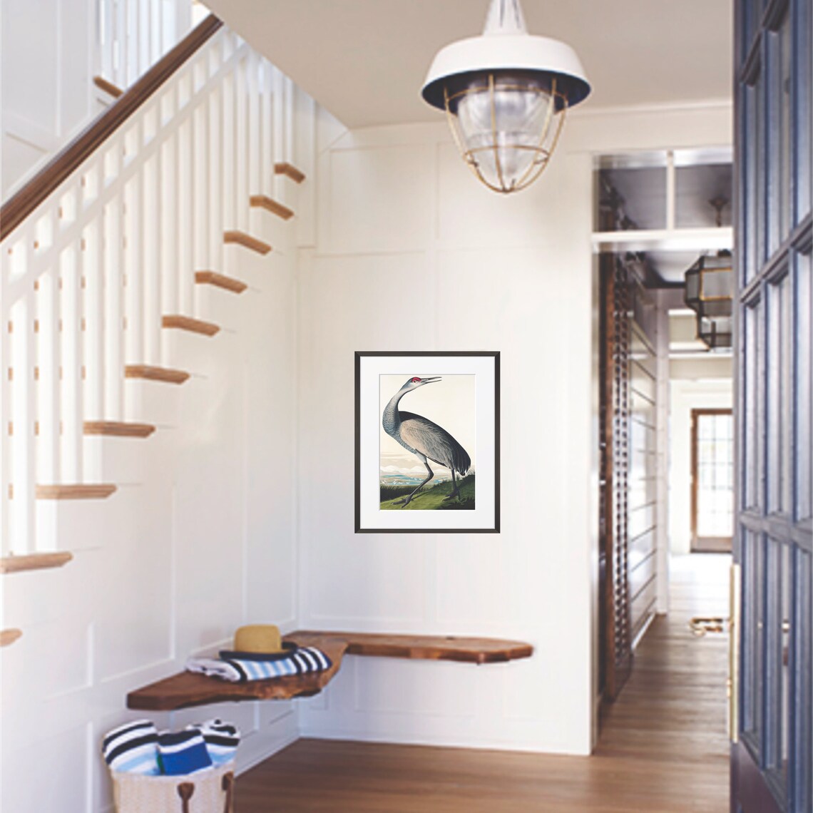 Audubon-Inspired Whooping Crane Vintage Bird Art Print - Image 2